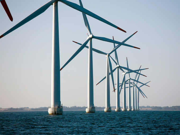 Windmühlen auf See